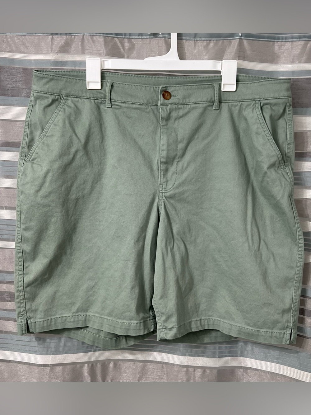 L.L.Bean Women's Comfort Stretch Shorts - Chino Bermudas in Faded Sage